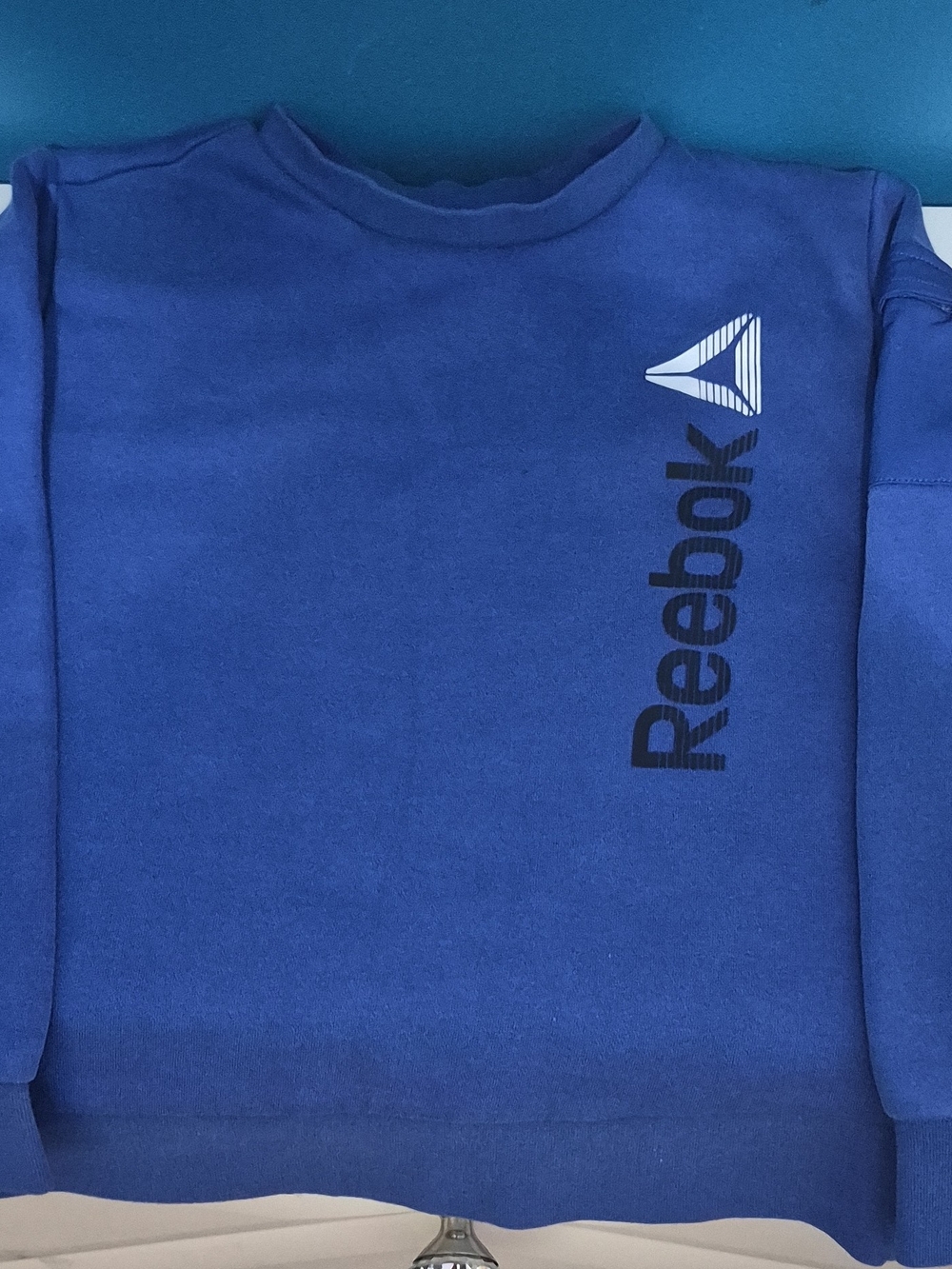 Reebok Kids Royal Blue Crewneck Sweatshirt with Vertical Logo
